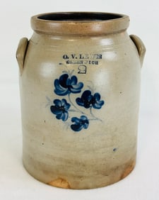 Otto V. Lewis Greenwich Jar With Floral