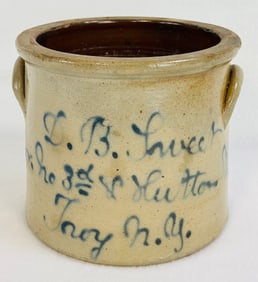 D. B Sweet Troy New York Script Crock