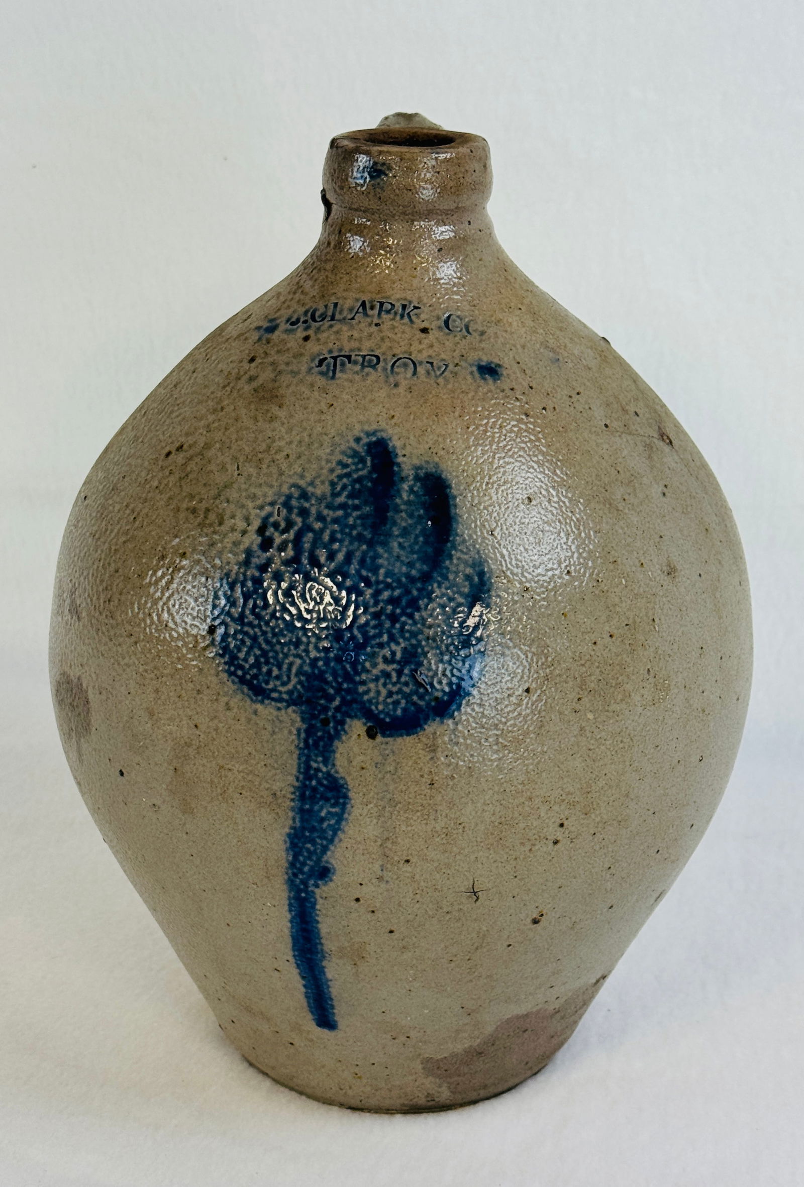 Scarce J Clarke & Co Troy NY Ovoid Jug W Floral (1 of 6)