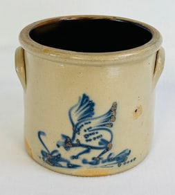 Small Crock  Bird After Worm Or Snake Decoration