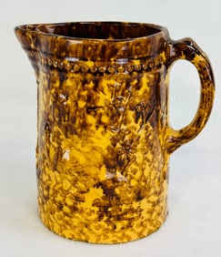 Rockingham Glazed Yw Ware Pitcher With Peacock
