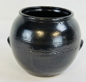 Early Mineral Slip Glazed Redware Jar