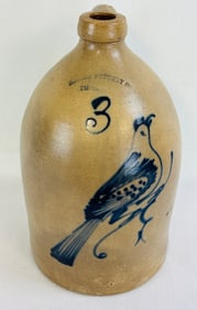 Hudson Pottery Co Bird Decorated Jug