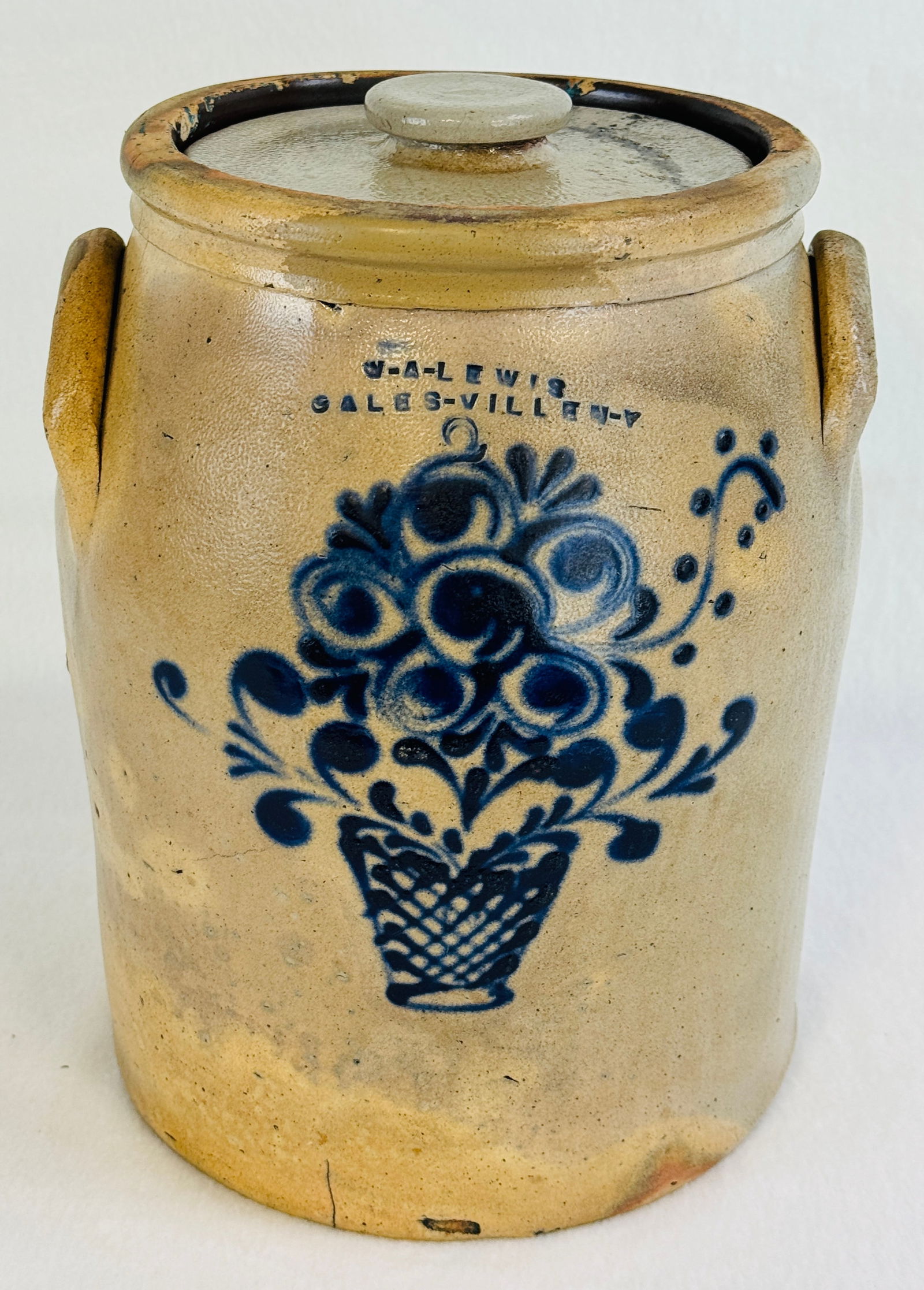 Scarce William A. Lewis Galesville Jar Decorated (1 of 11)