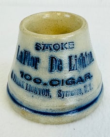 Scarce Advertising Stoneware Match Holder