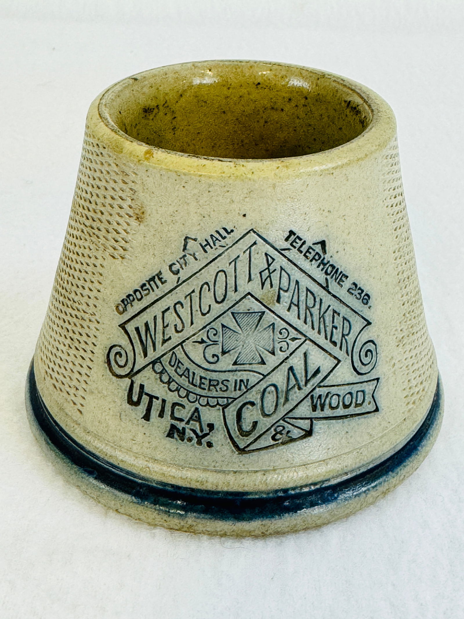 Scarce Advertising Stoneware Match Holder (1 of 6)