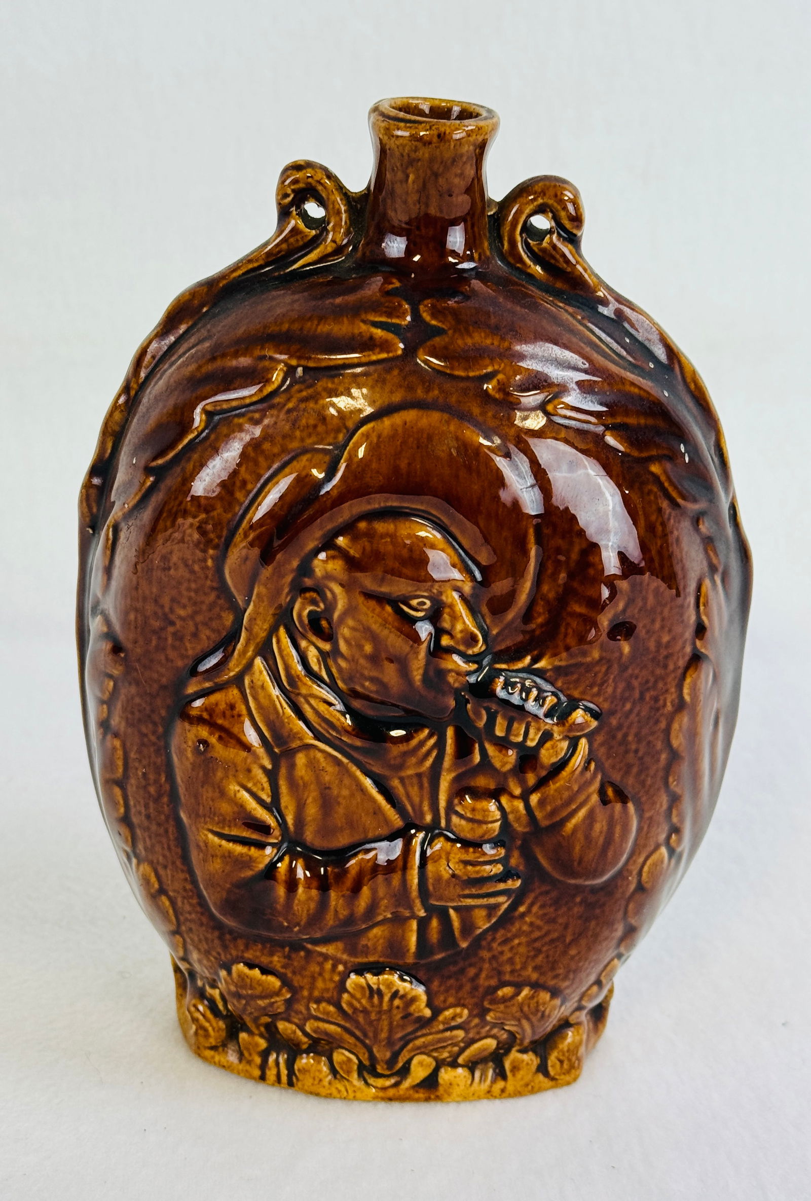 Rockingham Glazed Yellow Ware Flask (1 of 6)