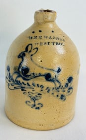 Rare Wm E Warner Running Rabbit Decorated Jug
