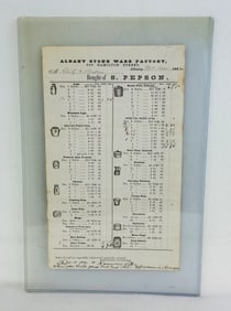1860's Price List / Billhead Albany Stoneware