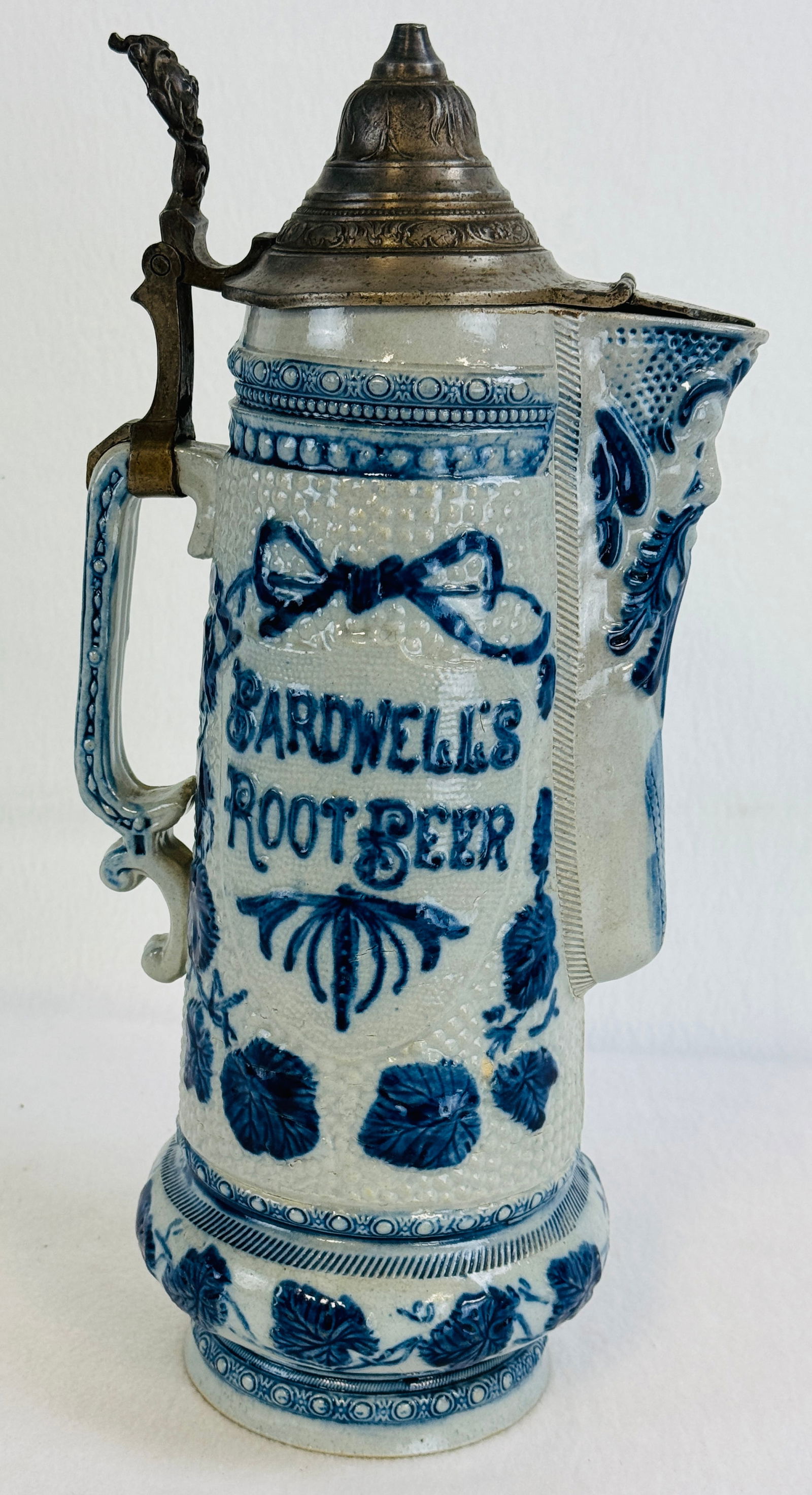 Lg Bardwell's Root Beer Adv Covered Tankard (1 of 6)