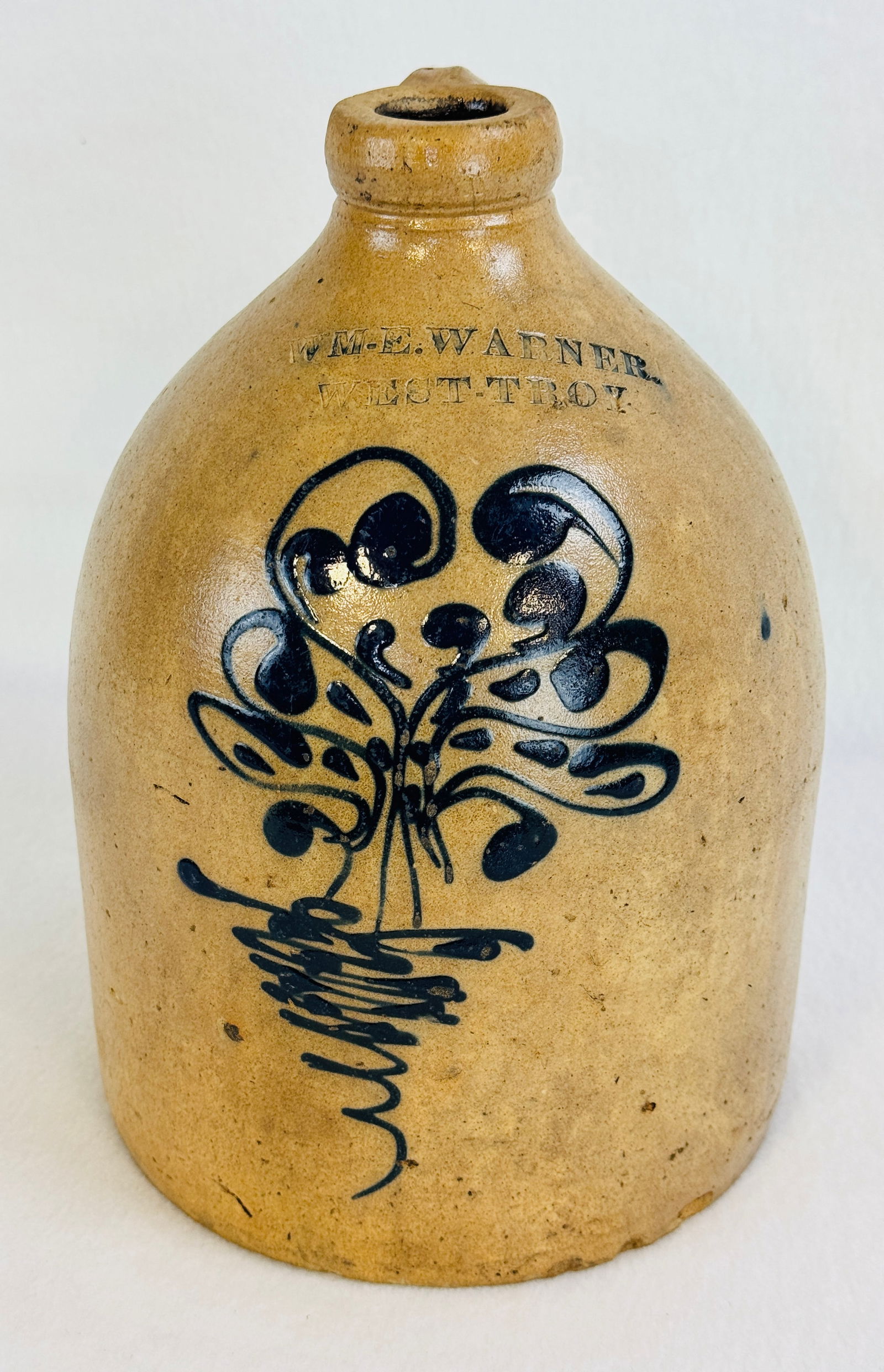 Wm E. Warner West Troy Jug With Blue Floral (1 of 6)