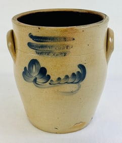 Wm E Warner Manufacturer West Troy Ovoid Crock