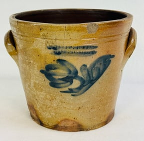 M Tyler Albany Manufacturer Crock W Blue Floral