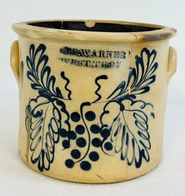 Wm E Warner West Troy Crock Elaborate Decoration