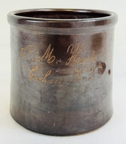 P M Hall Cohoes N.Y. Albany Slip Glazed Crock