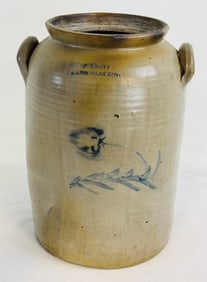 Pliny Thayer Lansingburgh Jar With Blue Floral