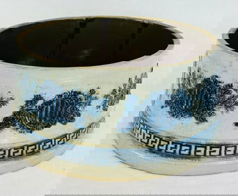 Large Blue & White Molded Stoneware Cooler Base?