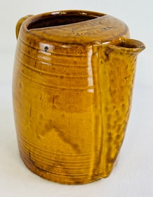 West Troy Pottery Faux Rockingham Beer Pitcher