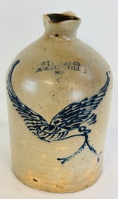 Rare E T Ford Mechanicville Eagle Decorated Jug