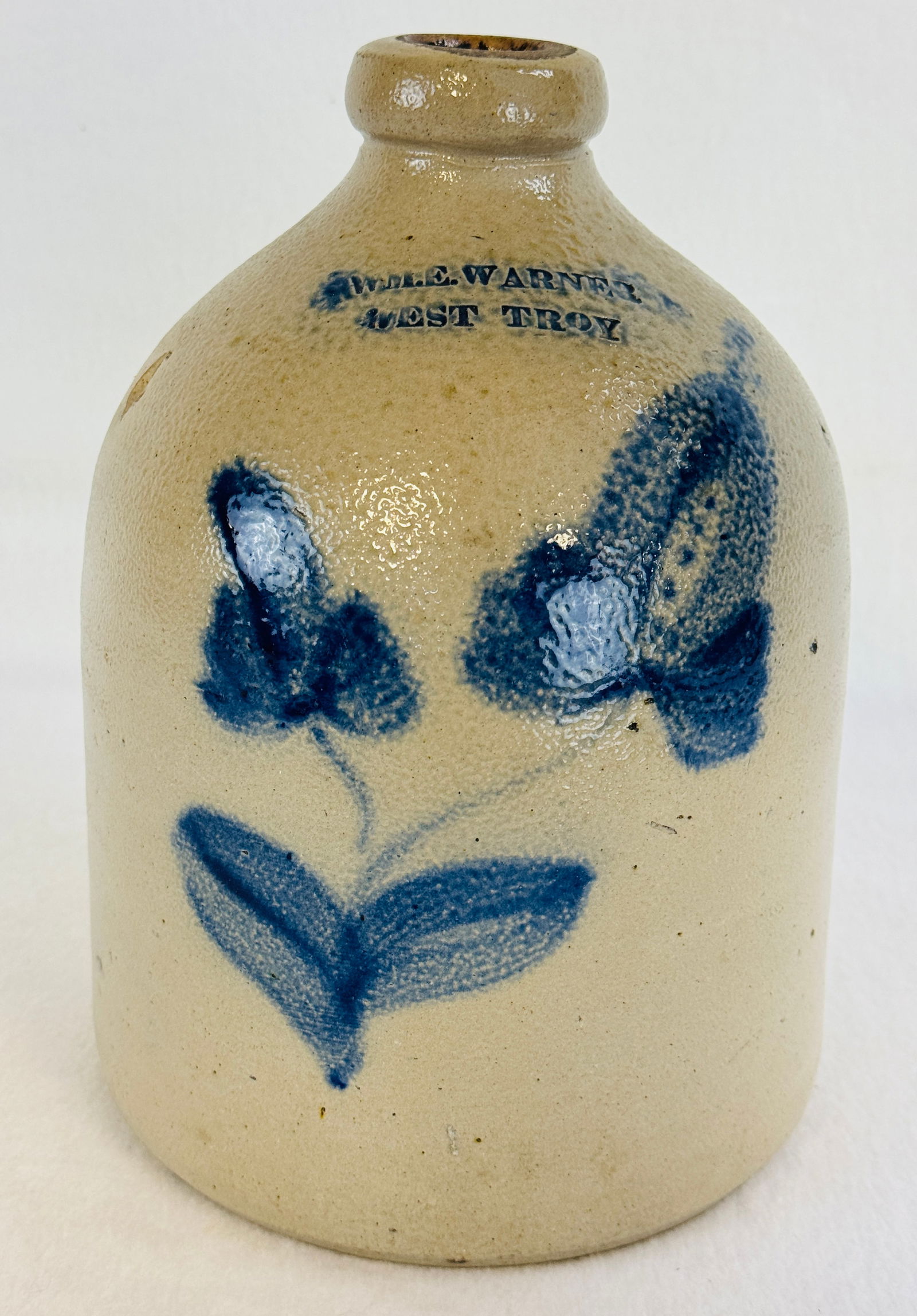 Wm E. Warner West Troy Decorated Stoneware Jar (1 of 7)