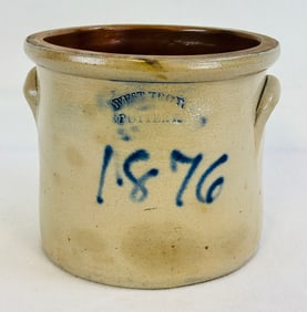 West Troy Pottery "1876" Small Crock