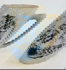 Stoneware Pitcher Spirit Of 76 & Ben Franklin