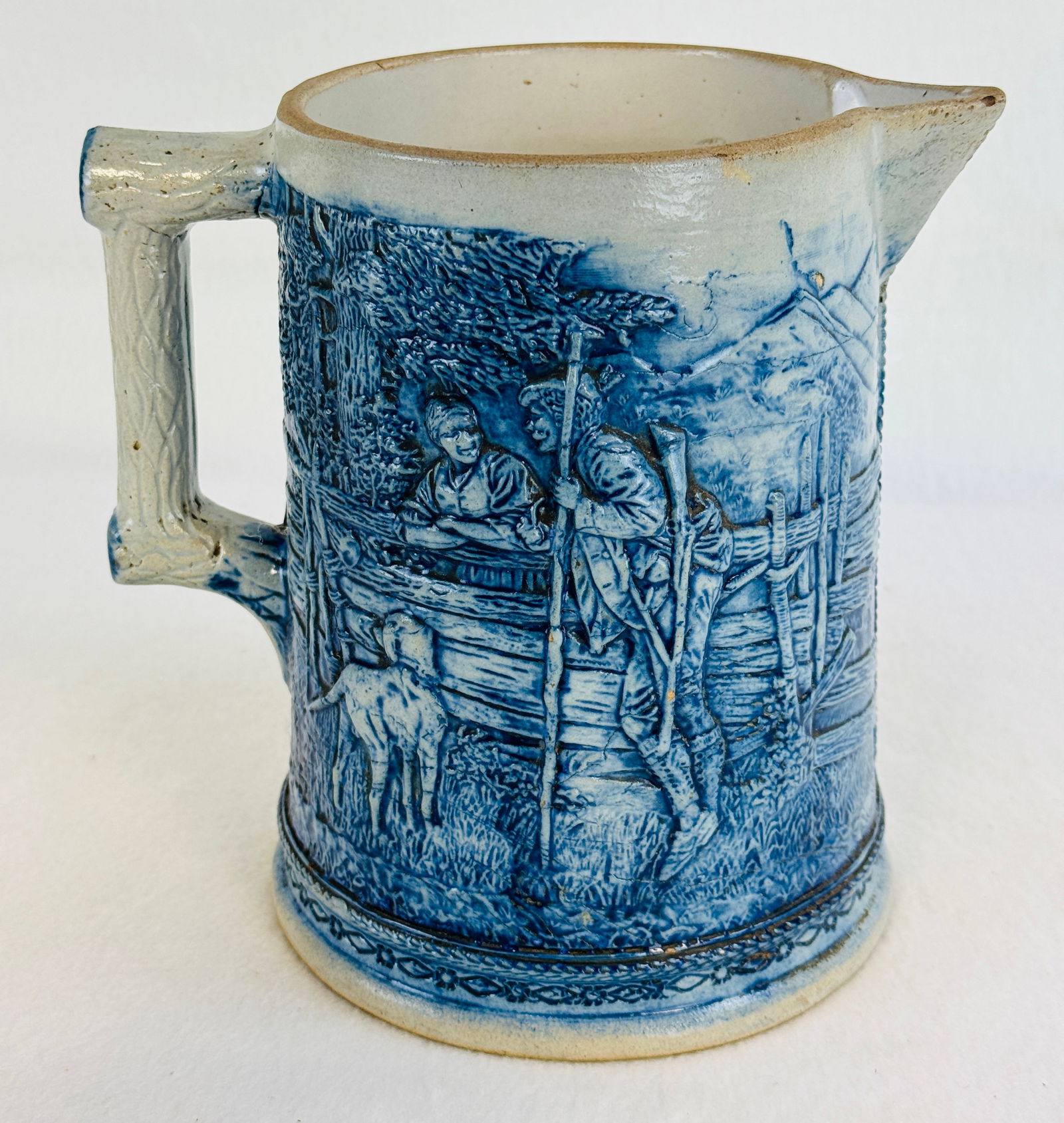 Stoneware Pitcher W Int Cabin & Hunting Scenes (1 of 6)