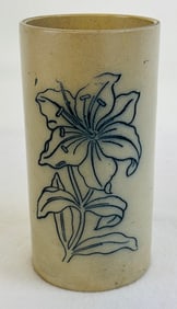Molded Stoneware Vase With Incised Decorations