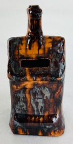 Scarce Figural Redware House Still Bank