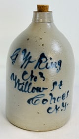 G W Ring Script Merchants Advtg Stoneware Jug