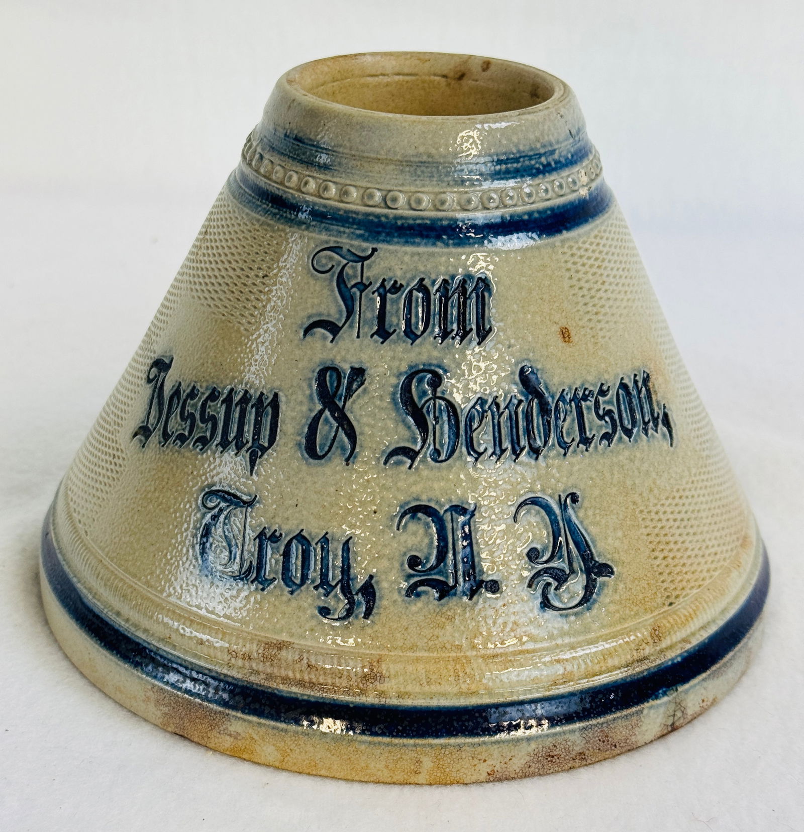 Lg Molded Stoneware Advertising Match Holder (1 of 7)