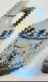 Bl&Wh Molded Stoneware Whiskey Jug W Hunt Scene