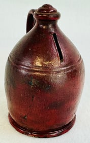 Early Redware Jug Form Still Bank