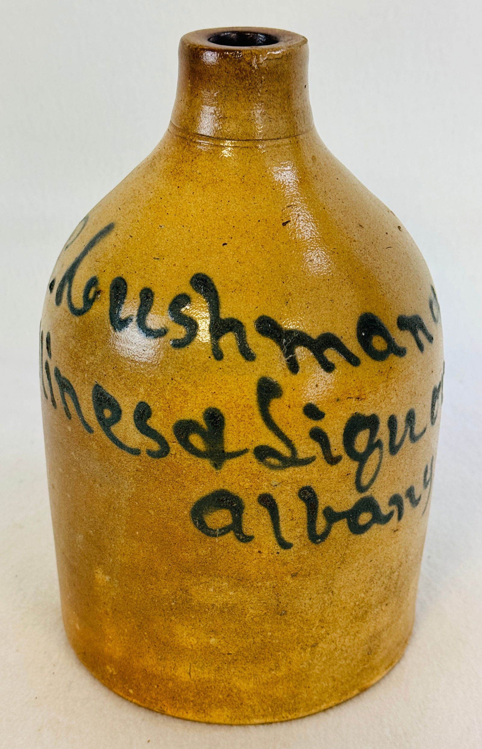 P Cushman & Co Albany N.Y. Script Merchants Advertising Stoneware Jug (1 of 6)