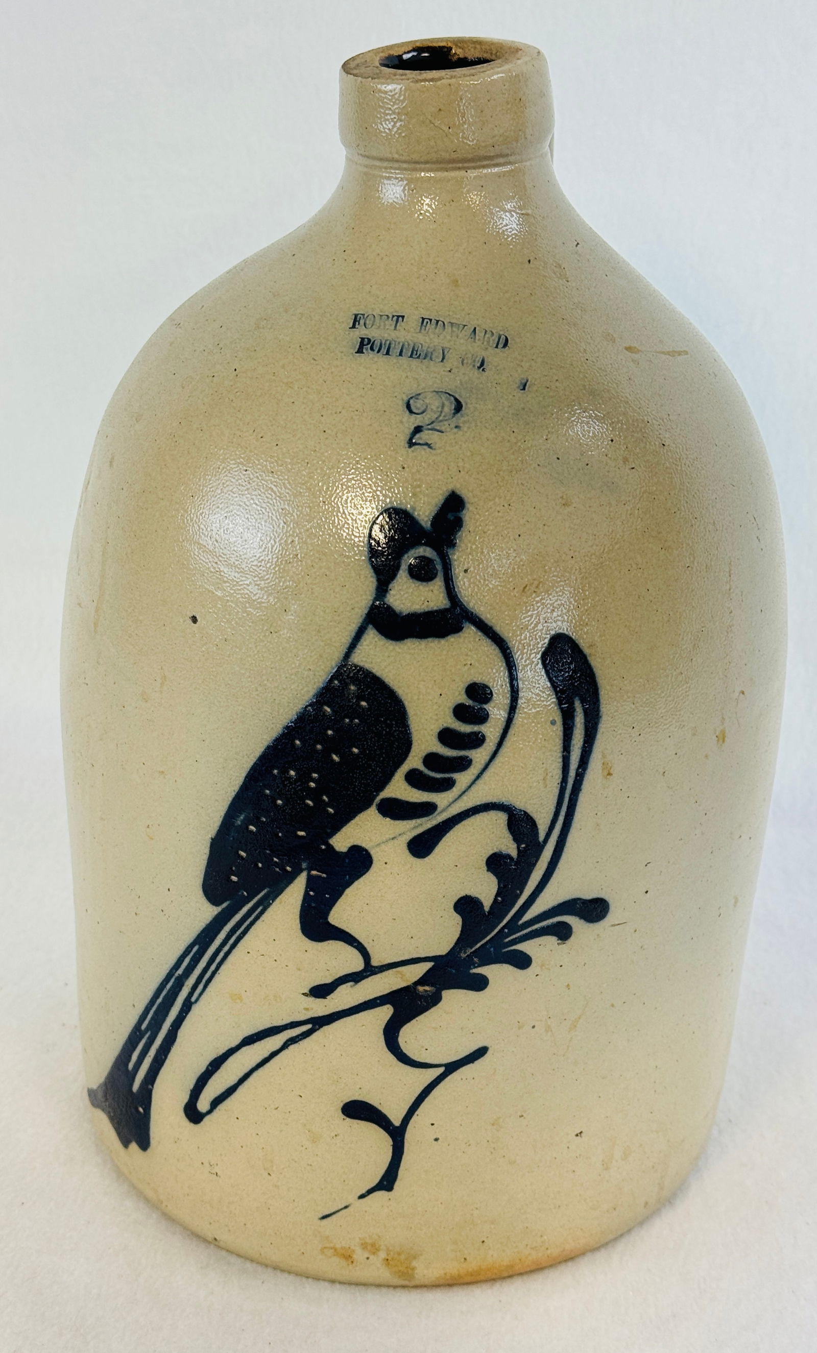Fort Edward Pottery Co Stoneware Jug With Bird (1 of 7)