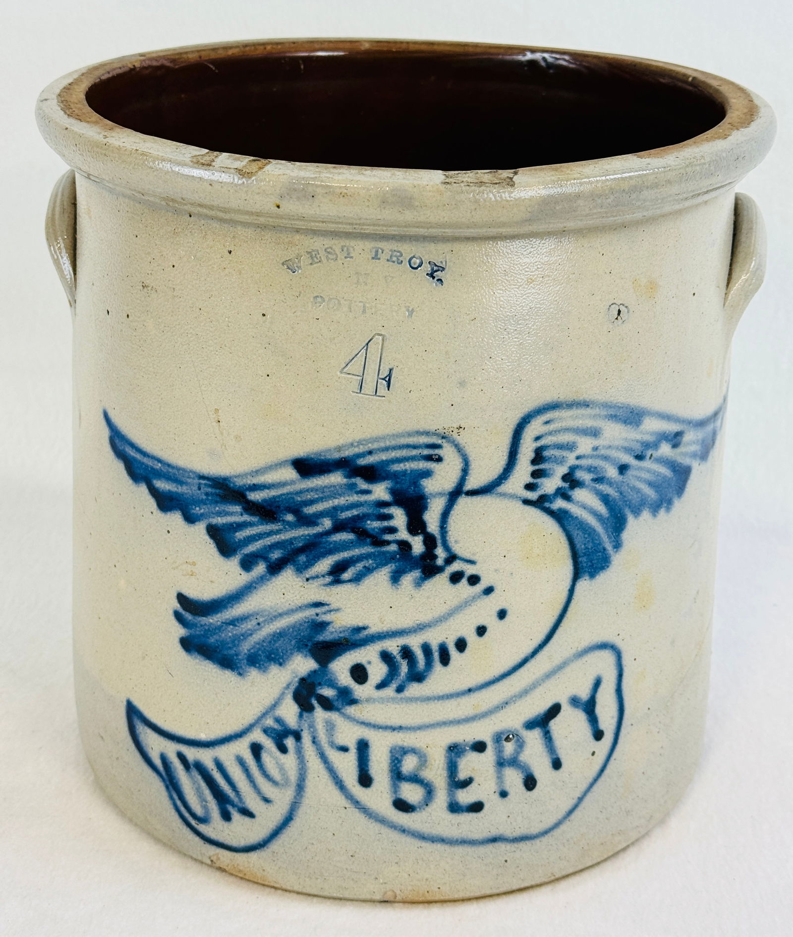 Very Scarce West Troy NY Pottery Crock (1 of 10)
