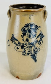 V Scarce W A Lewis Galesville Stoneware Churn