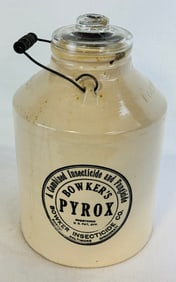 Bowker's Pyrox Insecticide Poison Stoneware Jar