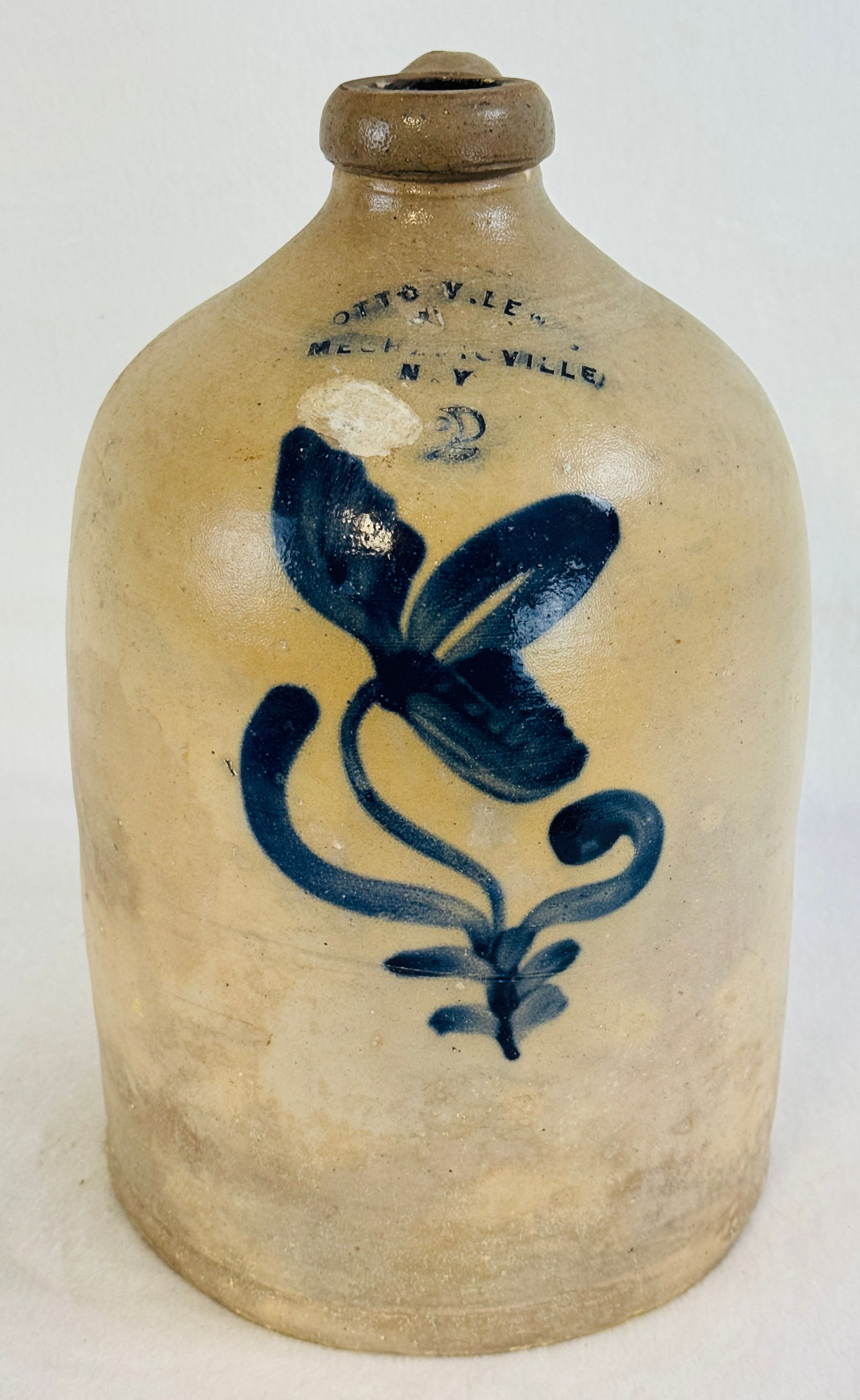 Otto V. Lewis Mechanicville Stoneware Jug (1 of 9)