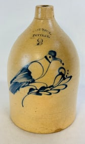 West Troy Pottery Jug With Large Bird Decoration