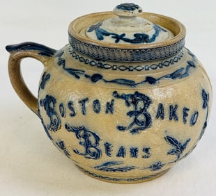 Boston Baked Beans Molded Stoneware Pot With Lip