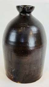W A Lewis Slip Covered Molasses Jug W Pour Spout