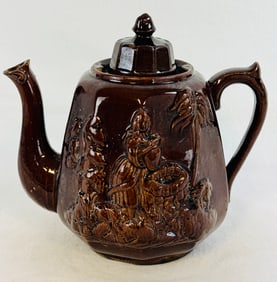 Lg Rockingham Glazed Rebecca At The Well Teapot