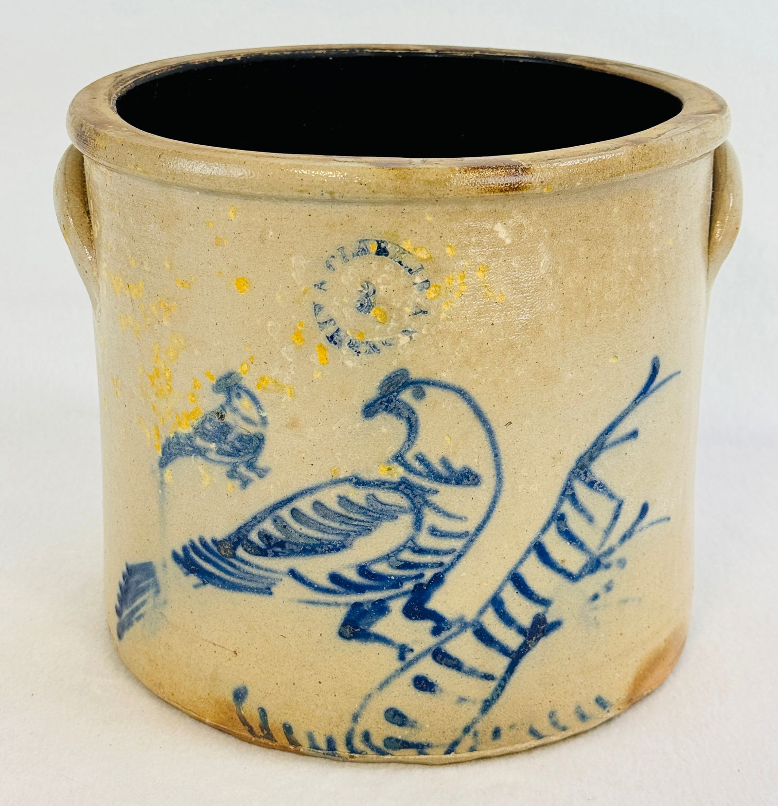 Nathan Clark Jr Athens Dble Bird Decorated Crock (1 of 10)