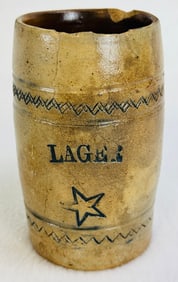 Early "Lager" With Star Stoneware Mug