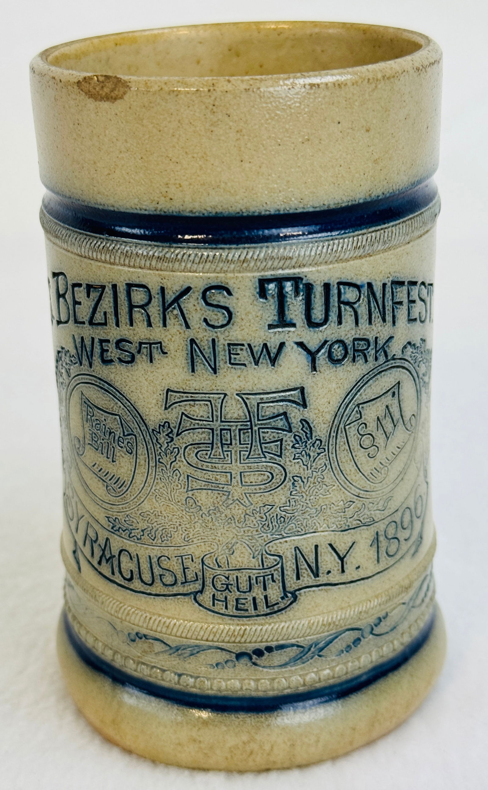 1896 Bezirks Turnfest Molded Stoneware Mug (1 of 8)