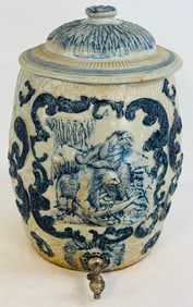 Blue & White Molded Stoneware Polar Bear Cooler