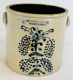 Wm E Warner West Troy Stoneware Crock