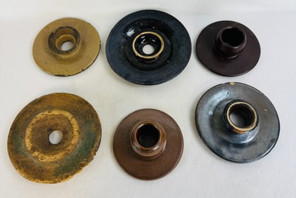 Lot 6 Assorted Lids For Stoneware Churns