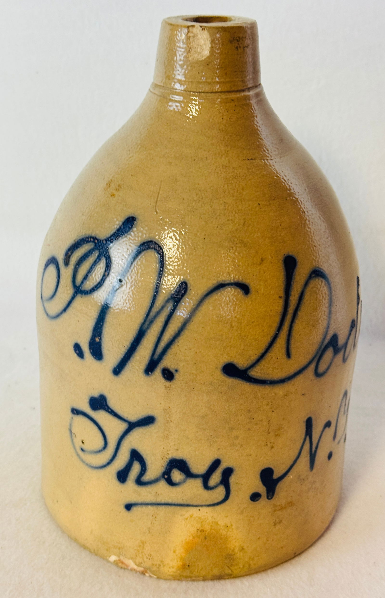 P W Dodge Troy NY Script Merchants Advertg Jug (1 of 8)
